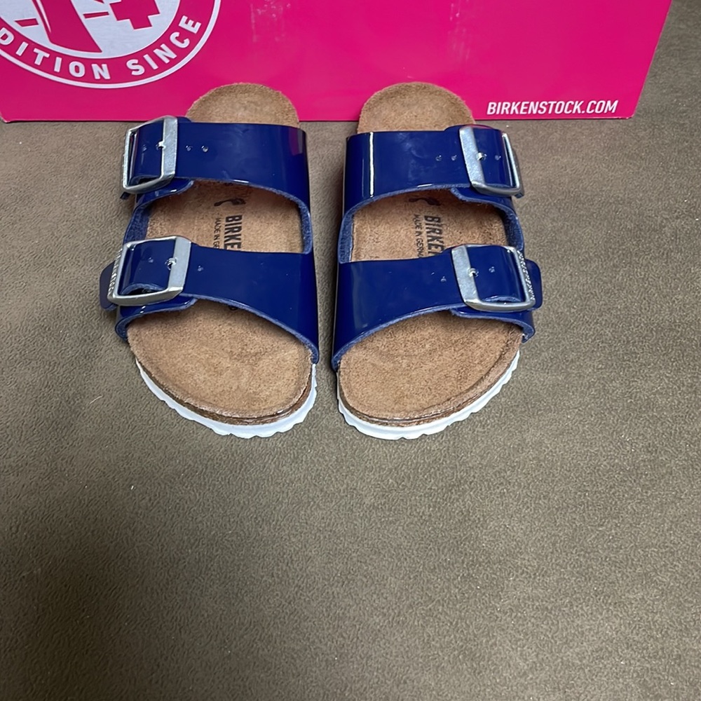 Birkenstock Arizona Kids Patent Navy- asst TF - Picture 2 of 5